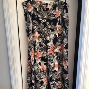 Floral wide leg pants